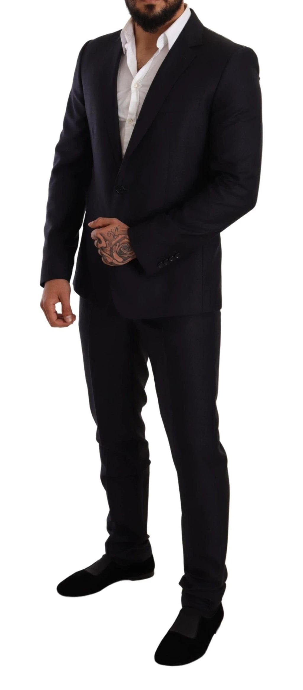 Dolce & Gabbana Blue Pattern MARTINI SLIM FIT 2 Piece Suit by Dolce & Gabbana