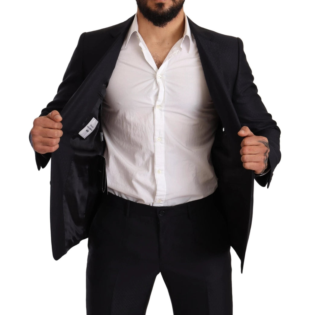 Dolce & Gabbana Blue Pattern MARTINI SLIM FIT 2 Piece Suit by Dolce & Gabbana