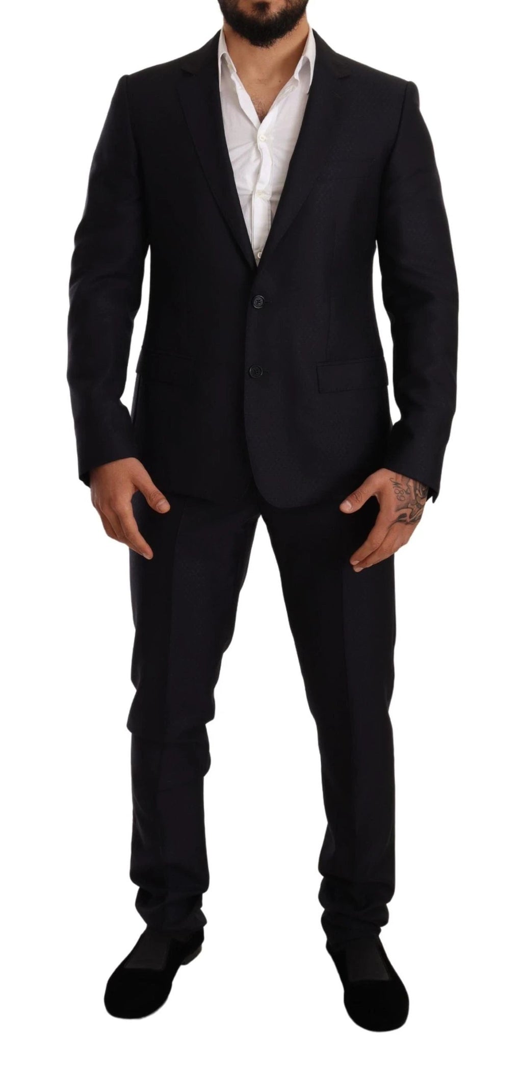 Dolce & Gabbana Blue Pattern MARTINI SLIM FIT 2 Piece Suit by Dolce & Gabbana