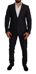 Dolce & Gabbana Blue Pattern MARTINI SLIM FIT 2 Piece Suit by Dolce & Gabbana