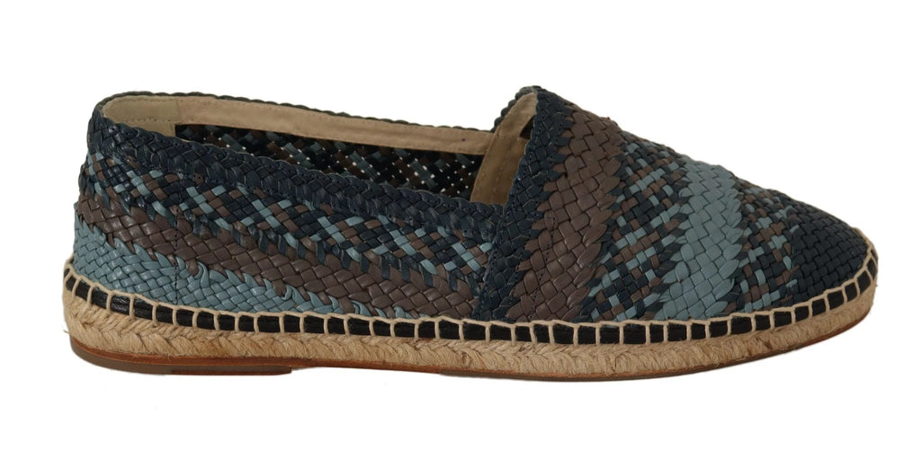 Dolce & Gabbana Blue Gray Slip On Buffalo Espadrille Shoes by Dolce & Gabbana