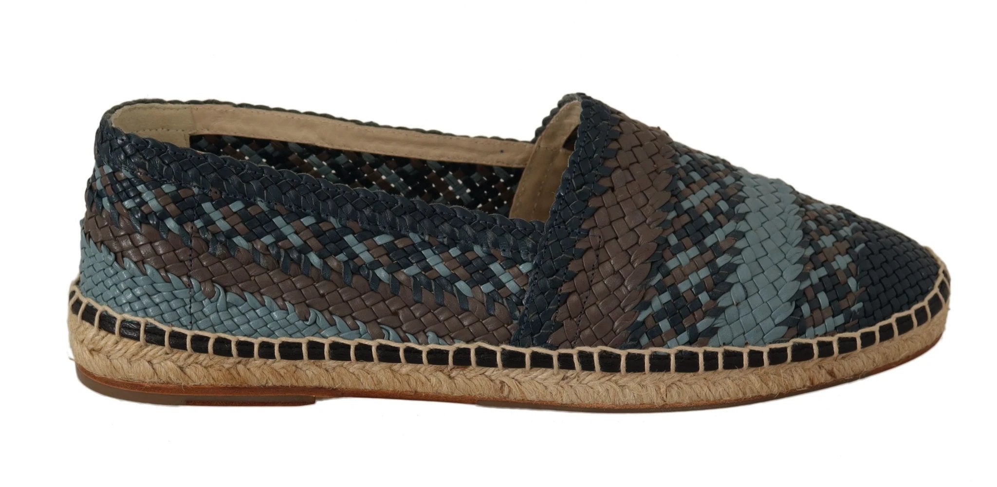 Dolce & Gabbana Blue Gray Slip On Buffalo Espadrille Shoes by Dolce & Gabbana