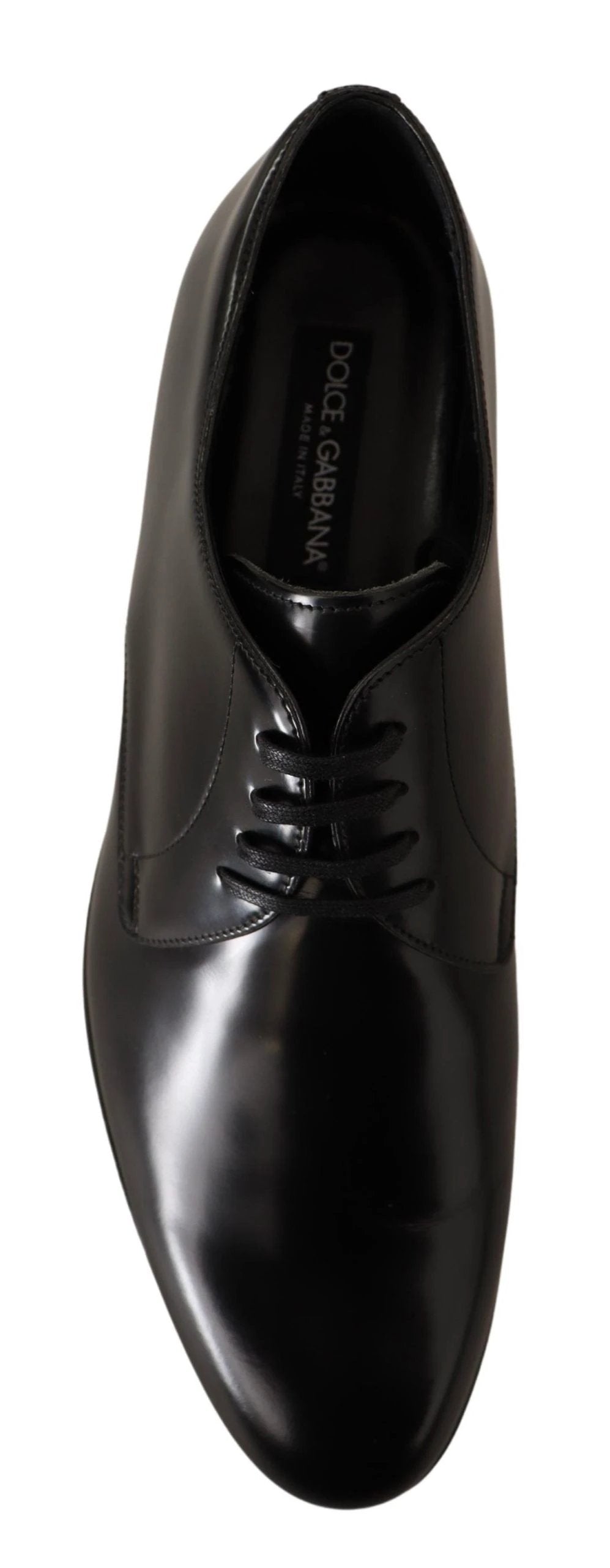 Dolce & Gabbana Black Leather Lace Up Men Dress Derby Shoes by Dolce & Gabbana
