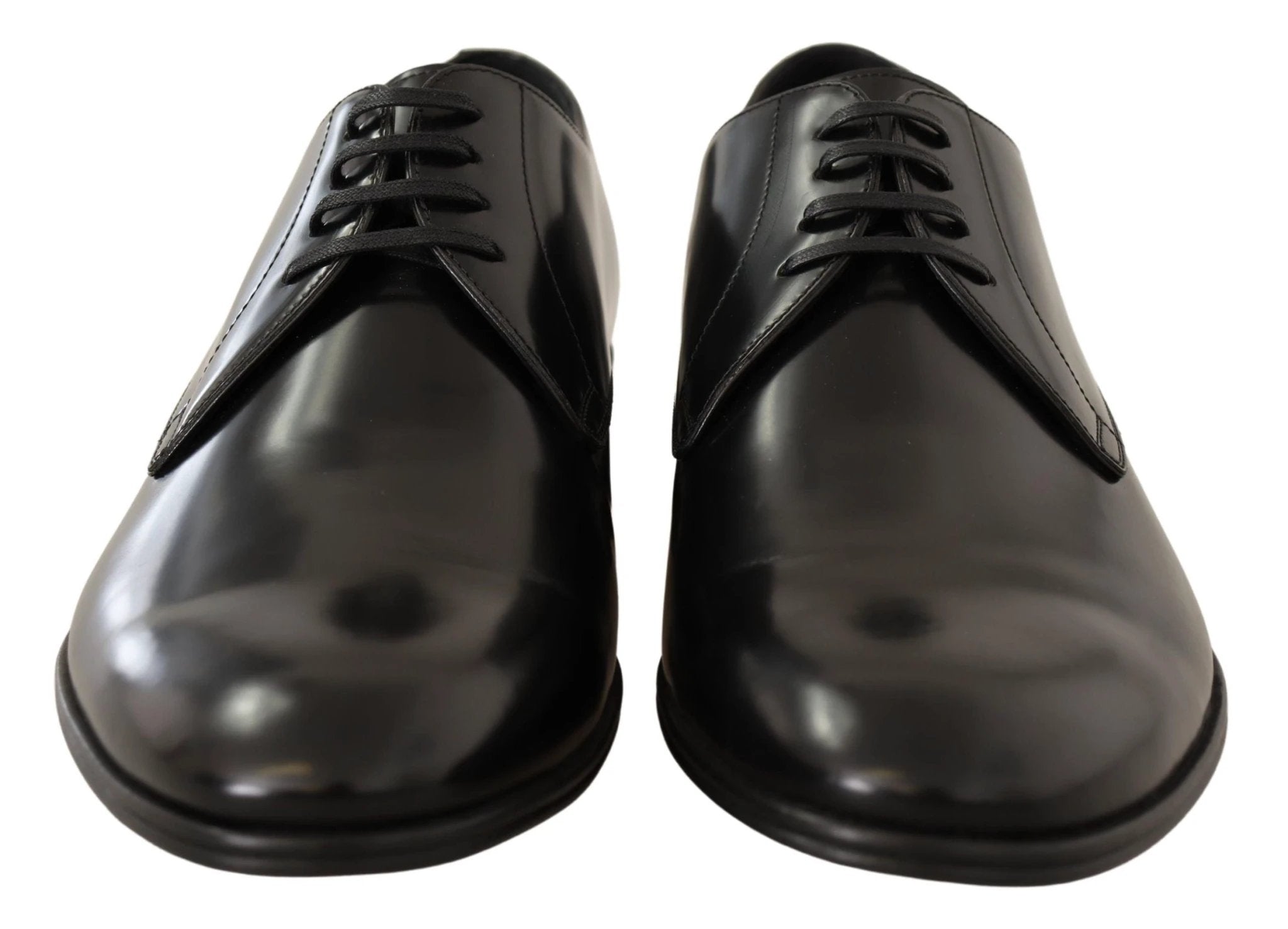 Dolce & Gabbana Black Leather Lace Up Men Dress Derby Shoes by Dolce & Gabbana
