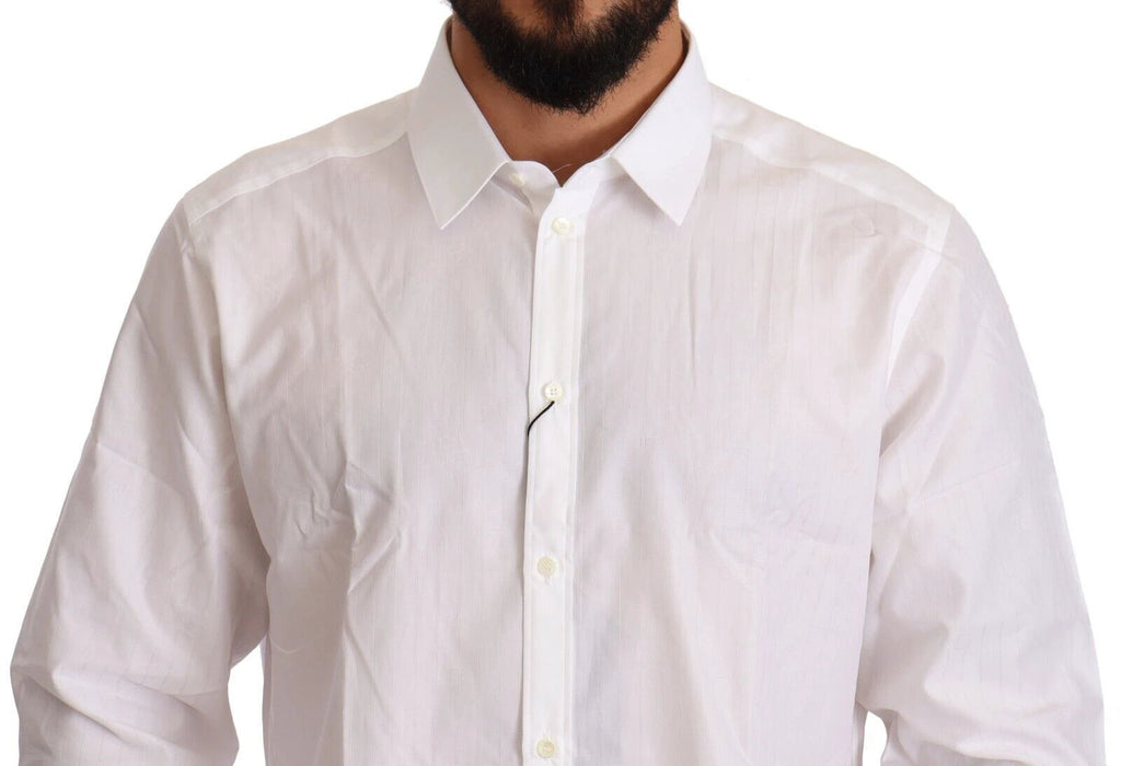 Chemise Dolce &amp; Gabbana Martini blanche en coton, coupe slim, pour homme