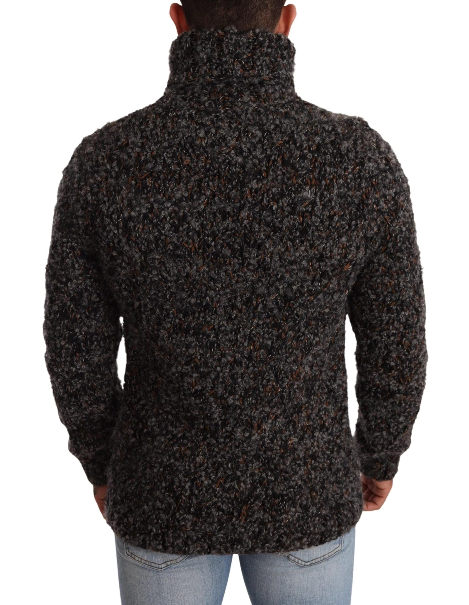 Dolce & Gabbana Gray Wool Blend Turtleneck Pullover Sweater by Dolce & Gabbana