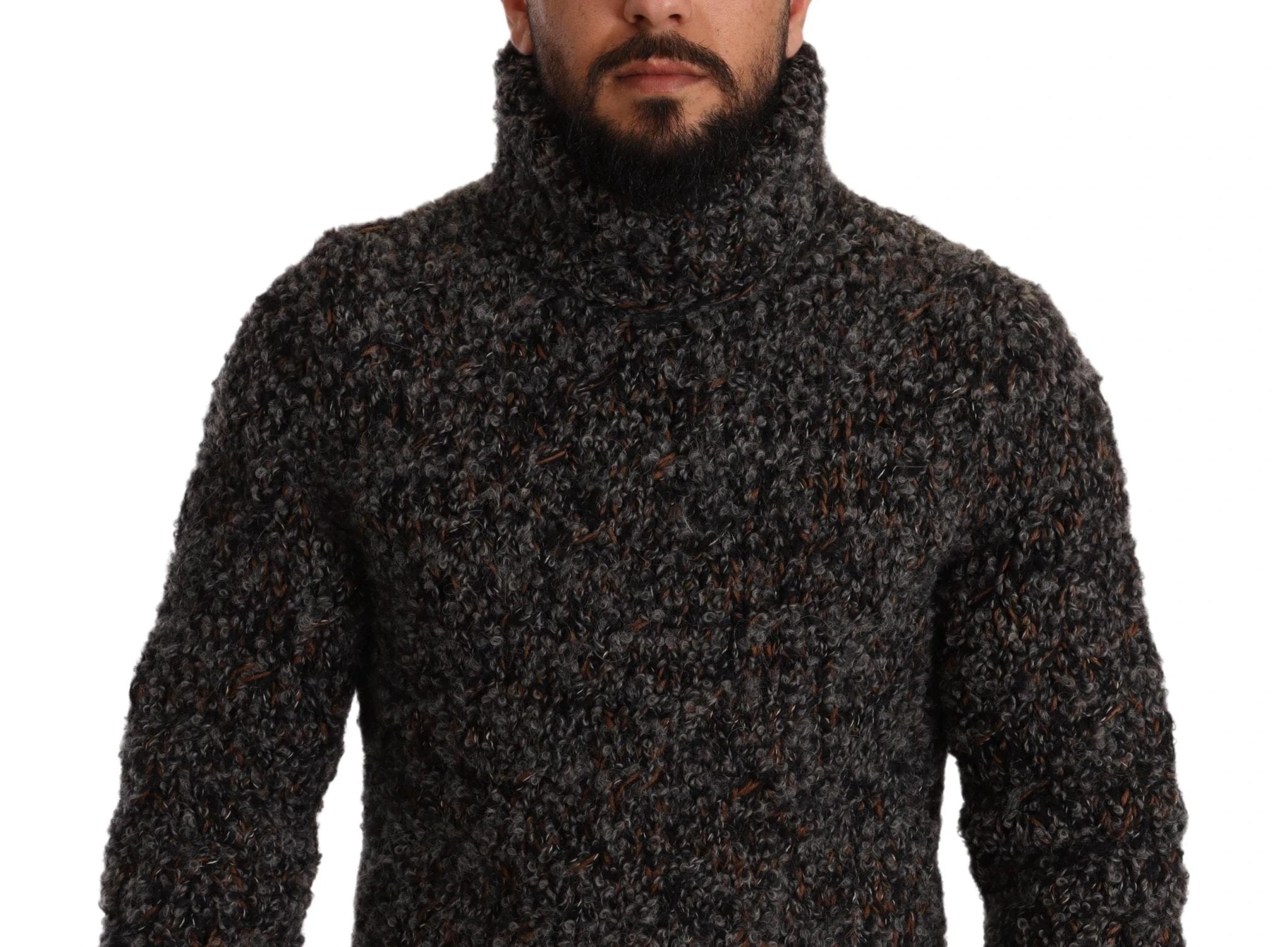 Dolce & Gabbana Gray Wool Blend Turtleneck Pullover Sweater by Dolce & Gabbana