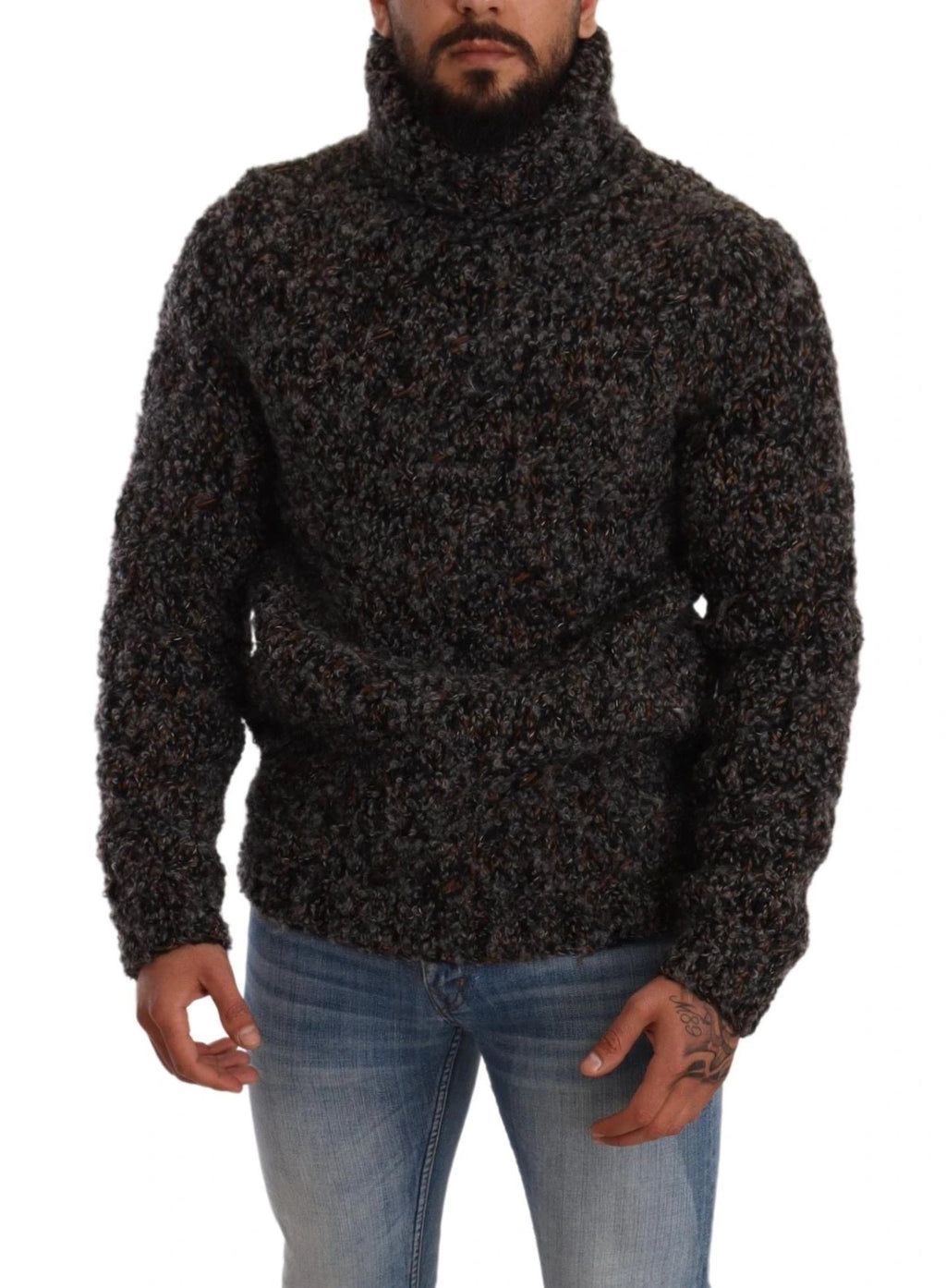 Dolce & Gabbana Gray Wool Blend Turtleneck Pullover Sweater by Dolce & Gabbana