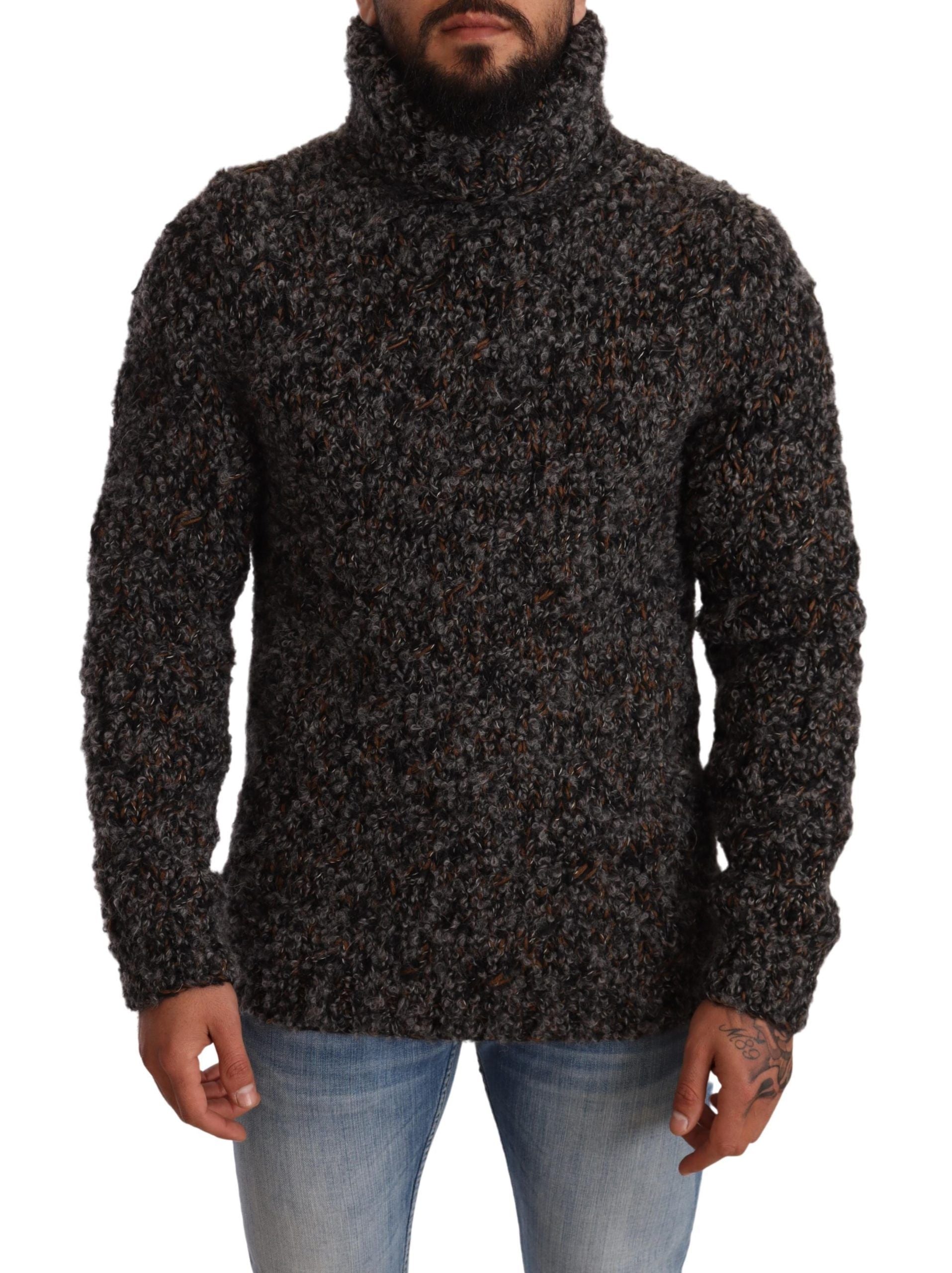 Dolce & Gabbana Gray Wool Blend Turtleneck Pullover Sweater by Dolce & Gabbana