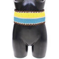 Dolce & Gabbana Yellow Striped Wide Waist Raffia Belt by Dolce & Gabbana