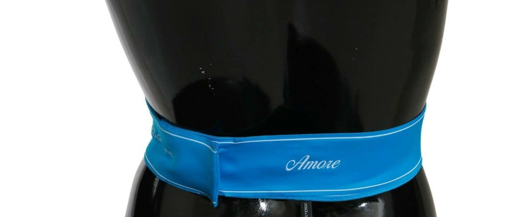 Dolce & Gabbana Blue Waist Ribbon Wide Bow Belt by Dolce & Gabbana