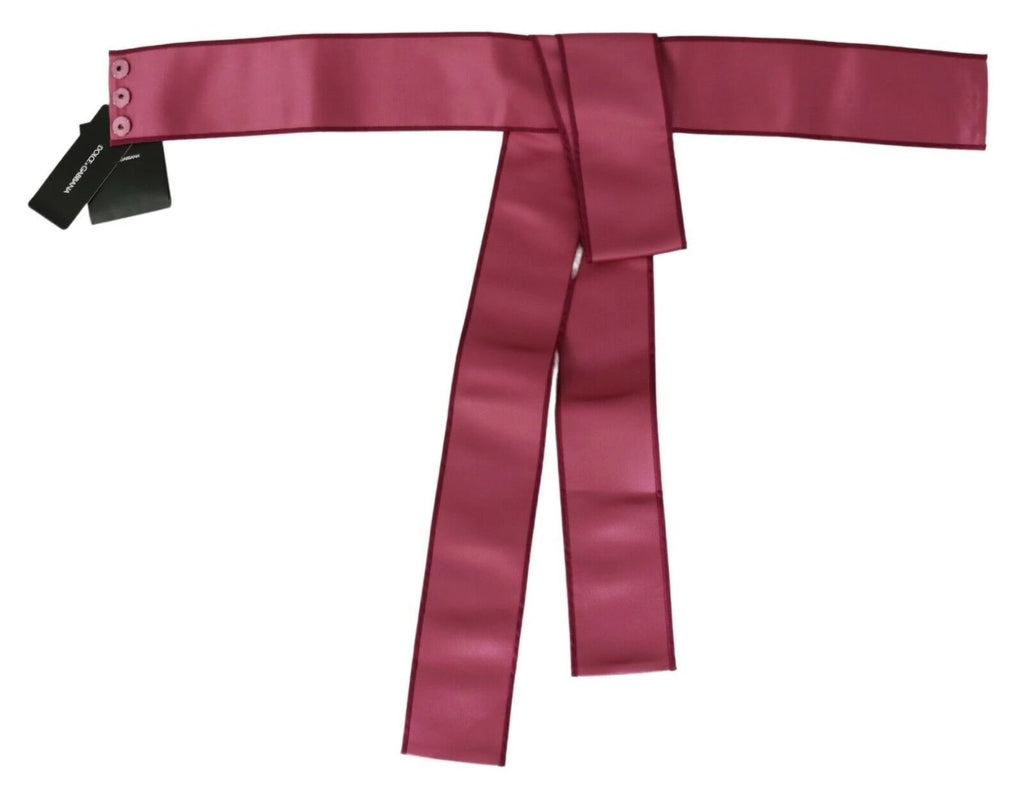 Dolce & Gabbana Pink 100% Silk 3 Button Closure Wide Waist Belt by Dolce & Gabbana