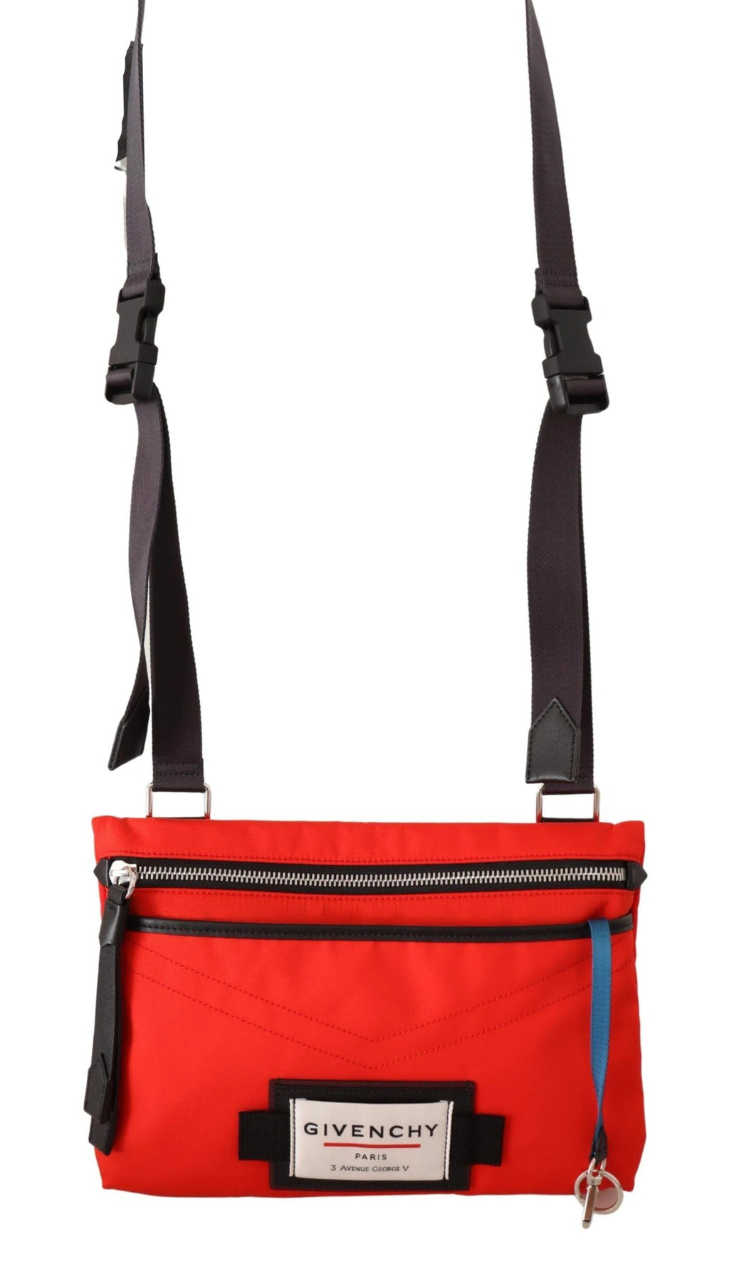 Givenchy Red Polyamide Downtown Flat Crossbody Bag by Givenchy