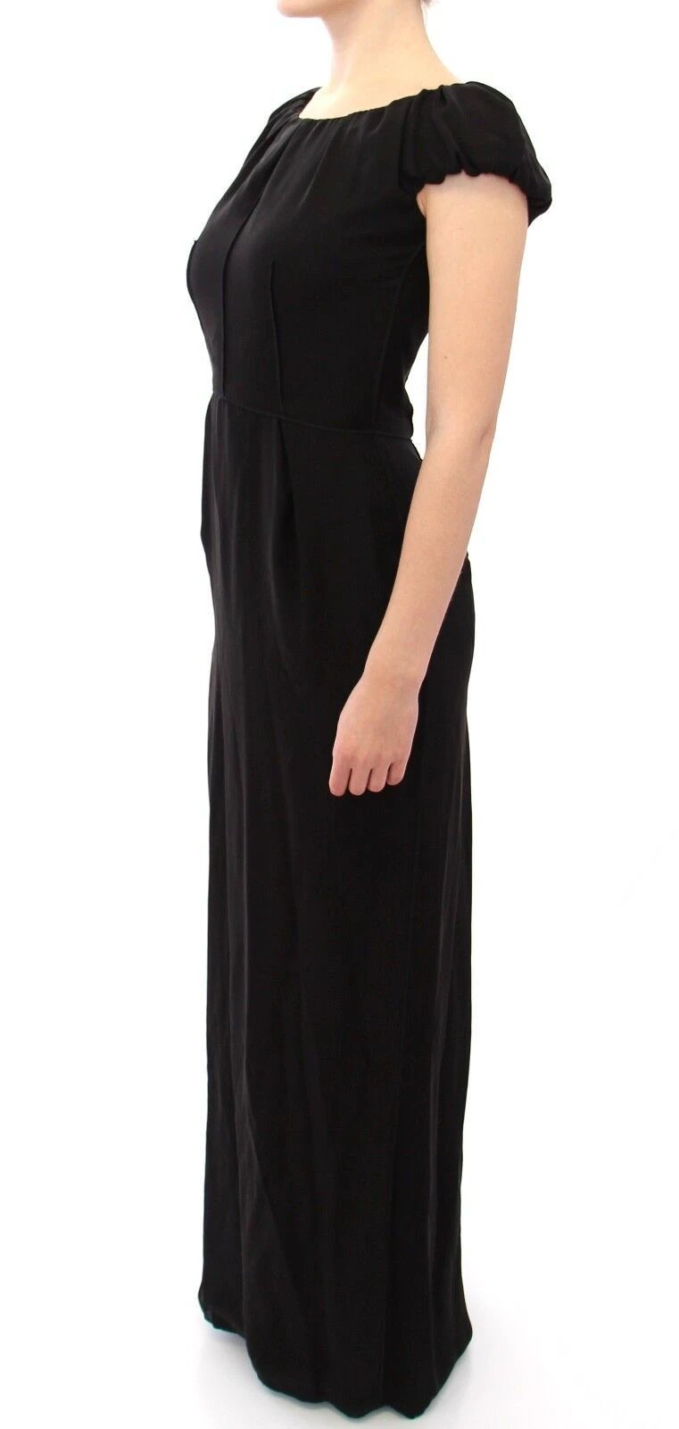 Dolce & Gabbana Black Silk Shortsleeve Gown Maxi IT Dress by Dolce & Gabbana