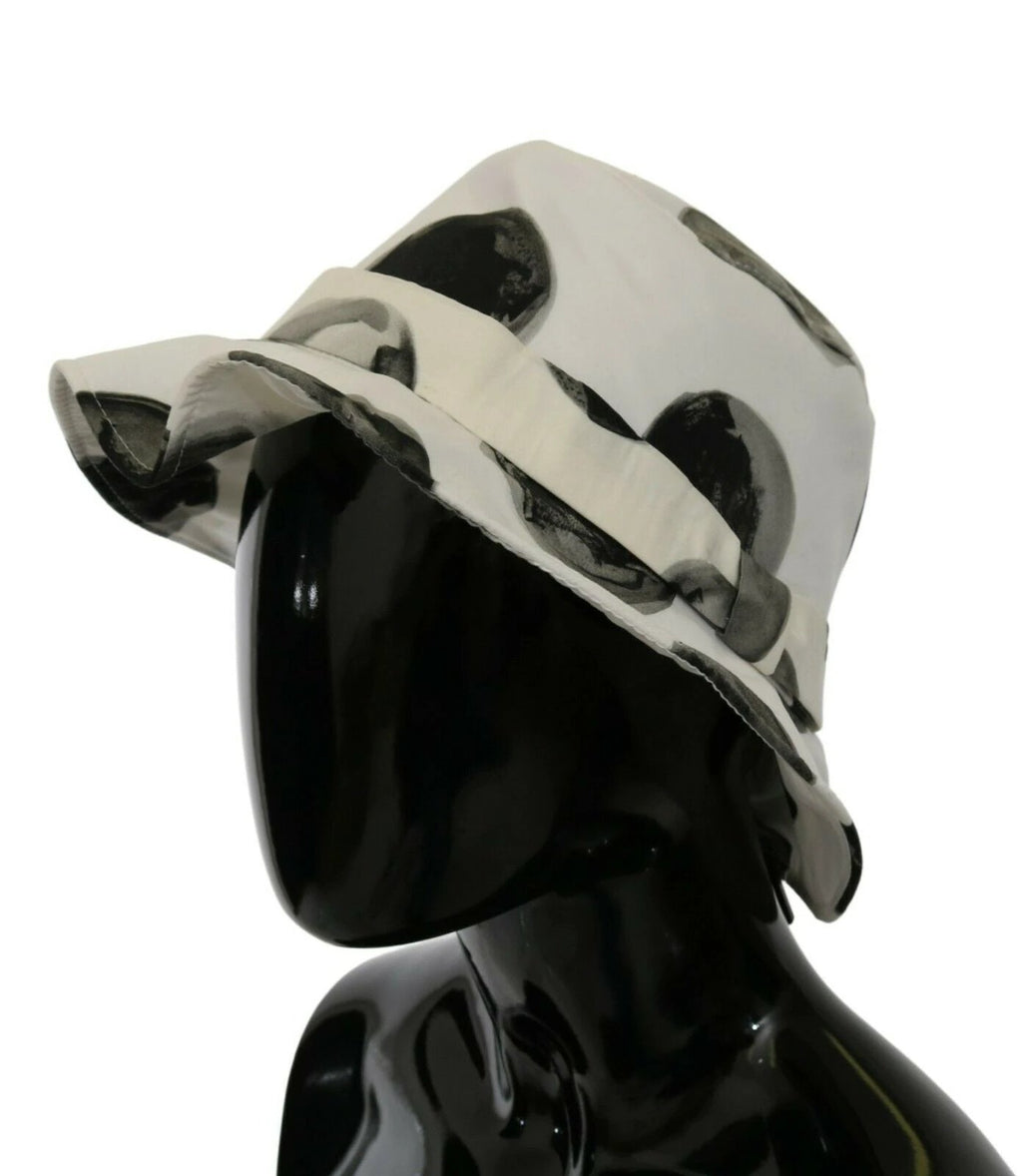 Dolce & Gabbana White Cotton Big Polka Dot Pattern Bucket Hat by Dolce & Gabbana