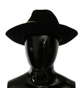 Dolce & Gabbana Black Lapin Amor Gignit Wide Brim Panama Hat by Dolce & Gabbana