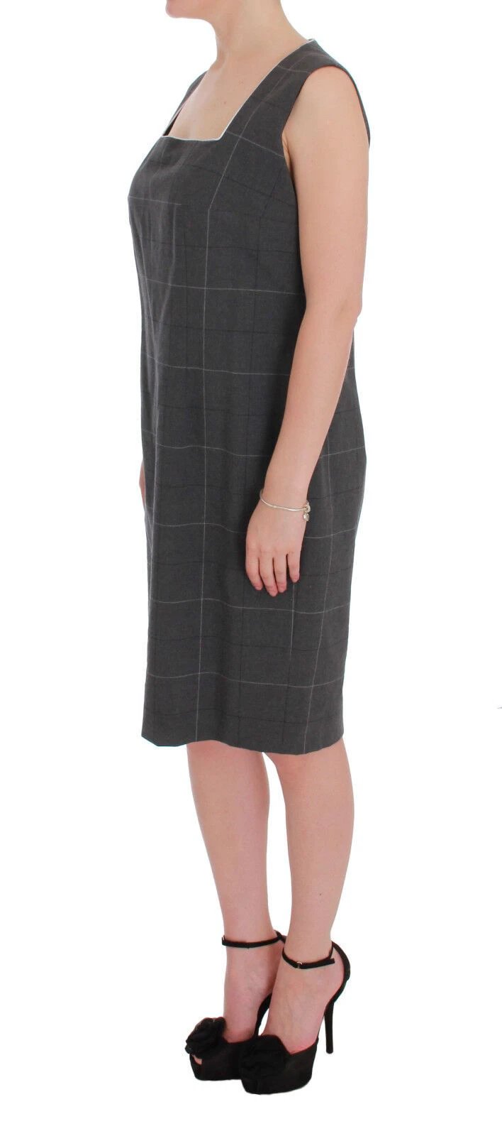 Ensemble tailleur-jupe blazer en coton gris à carreaux BENCIVENGA