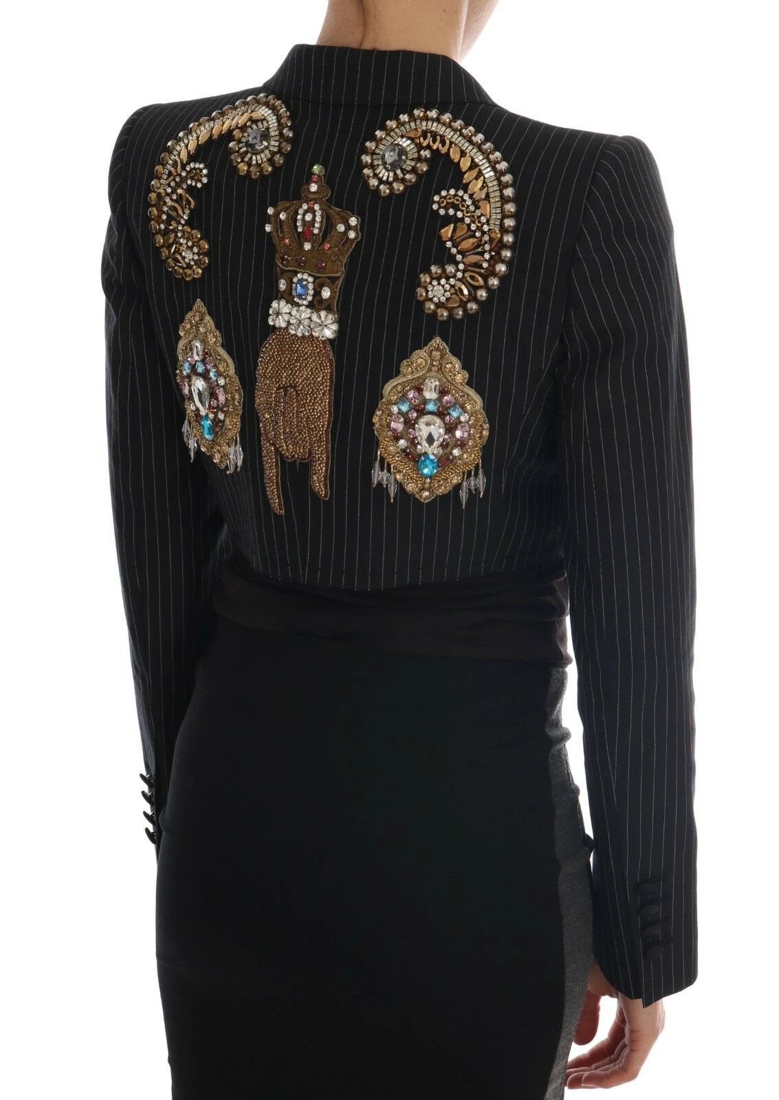 Dolce & Gabbana Black Crystal Fairy Tale Blazer Jacket by Dolce & Gabbana