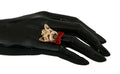 Dolce & Gabbana Gold Brass Resin Beige Dog Pet Branded Accessory Ring by Dolce & Gabbana