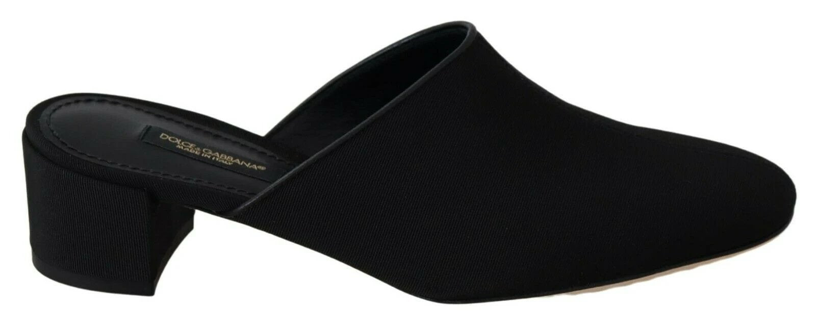 Dolce & Gabbana Black Grosgrain Slides Sandals Women Shoes by Dolce & Gabbana