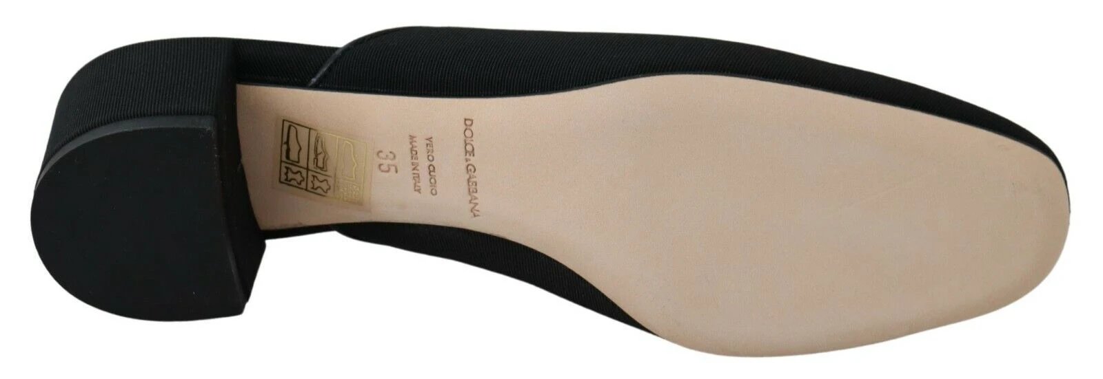 Dolce & Gabbana Black Grosgrain Slides Sandals Women Shoes by Dolce & Gabbana