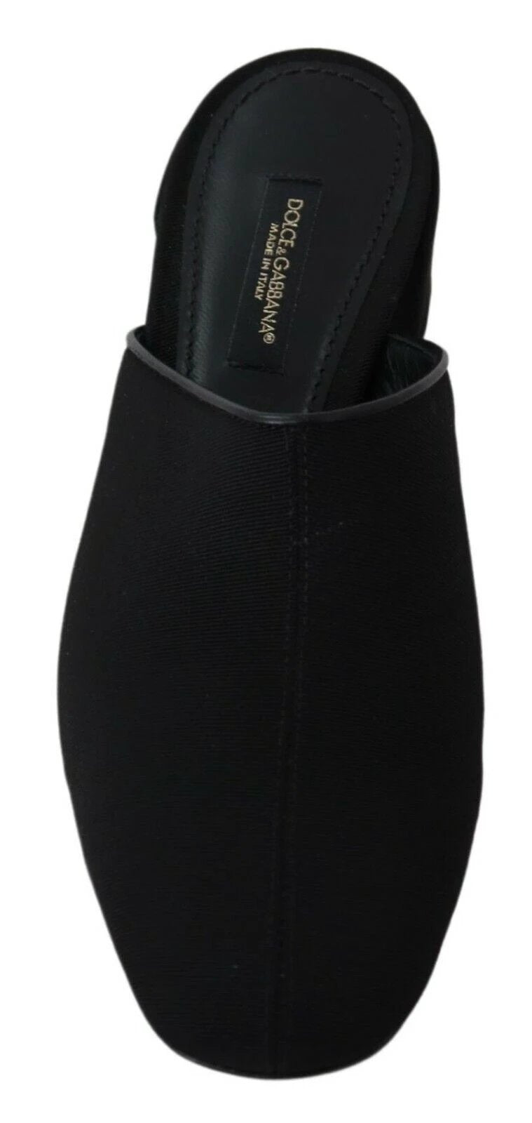 Dolce & Gabbana Black Grosgrain Slides Sandals Women Shoes by Dolce & Gabbana