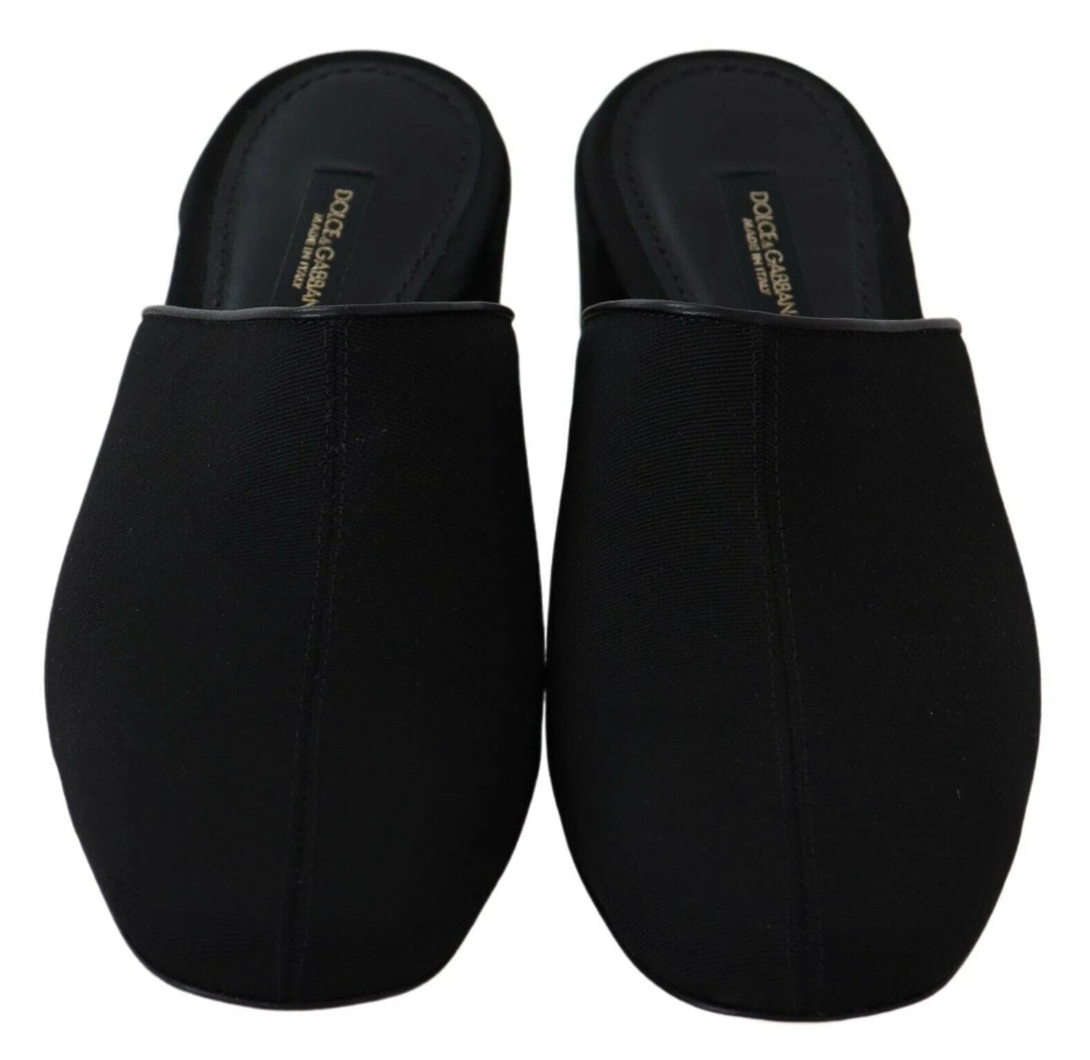 Dolce & Gabbana Black Grosgrain Slides Sandals Women Shoes by Dolce & Gabbana