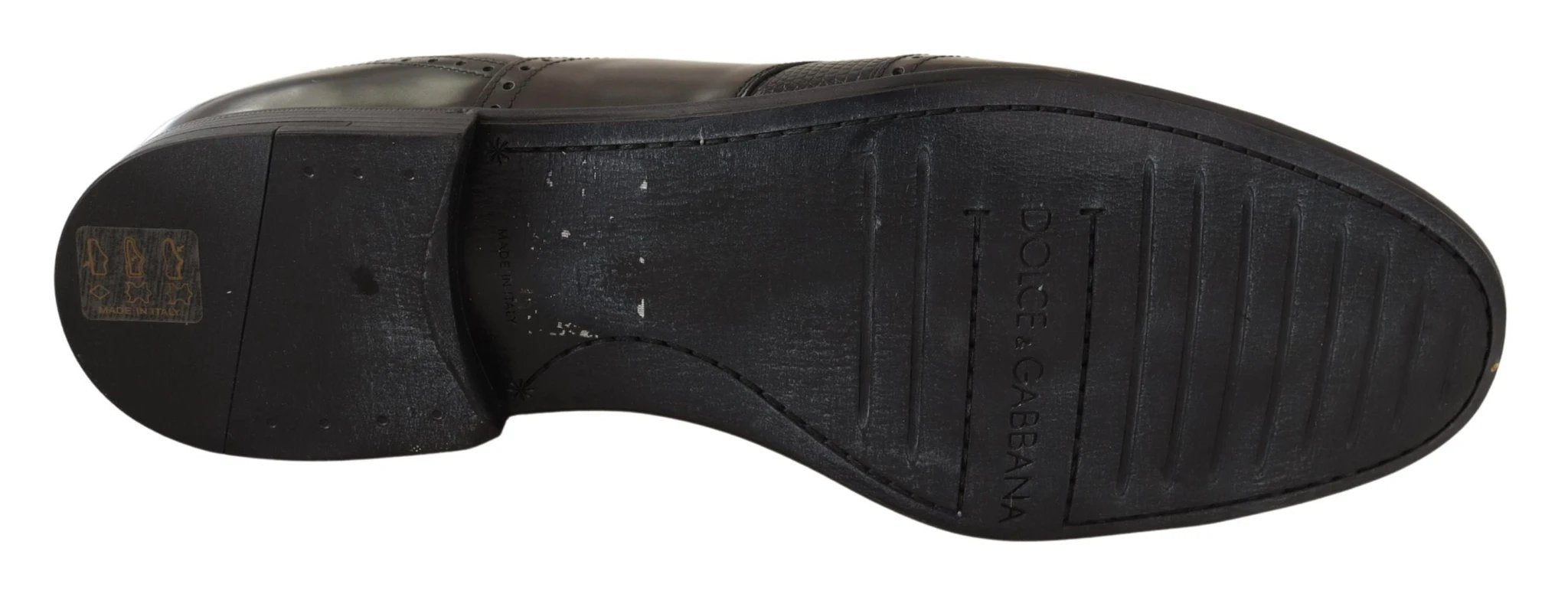 Dolce & Gabbana Brown Lizard Skin Leather Oxford Dress Shoes by Dolce & Gabbana