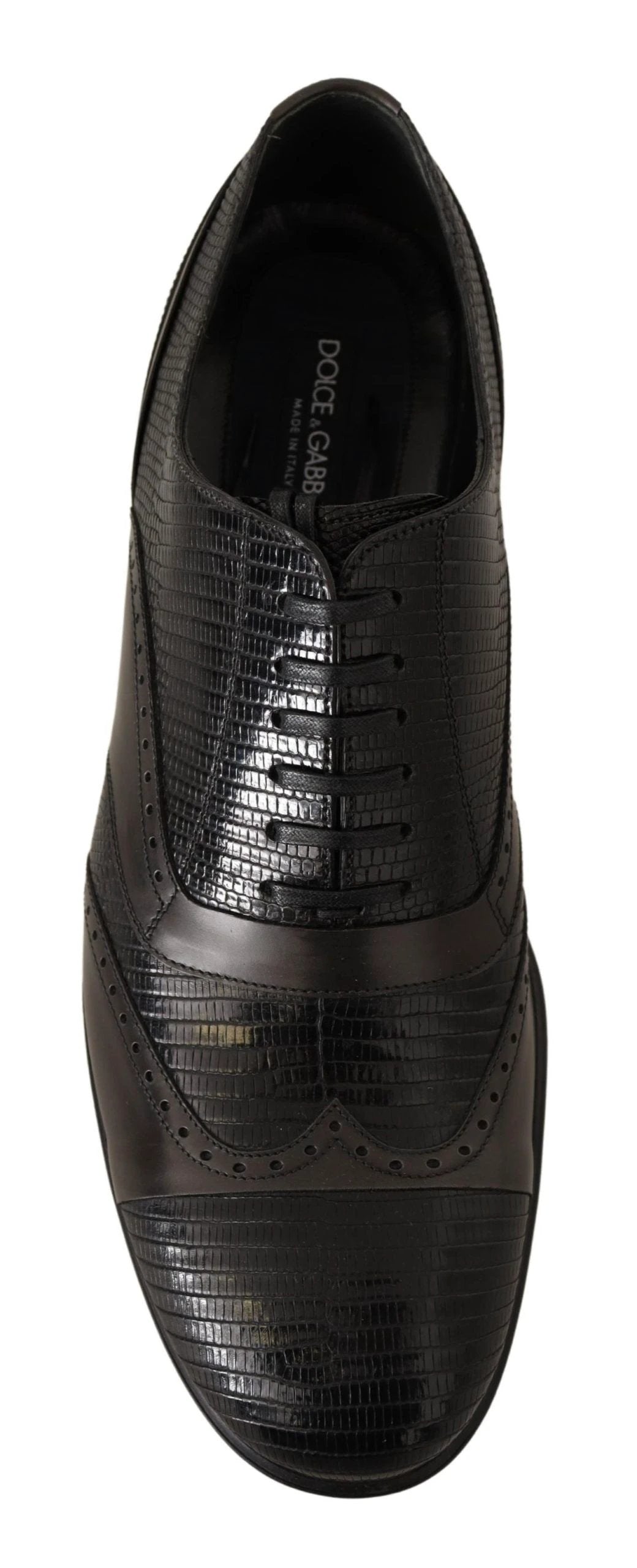 Dolce & Gabbana Brown Lizard Skin Leather Oxford Dress Shoes by Dolce & Gabbana
