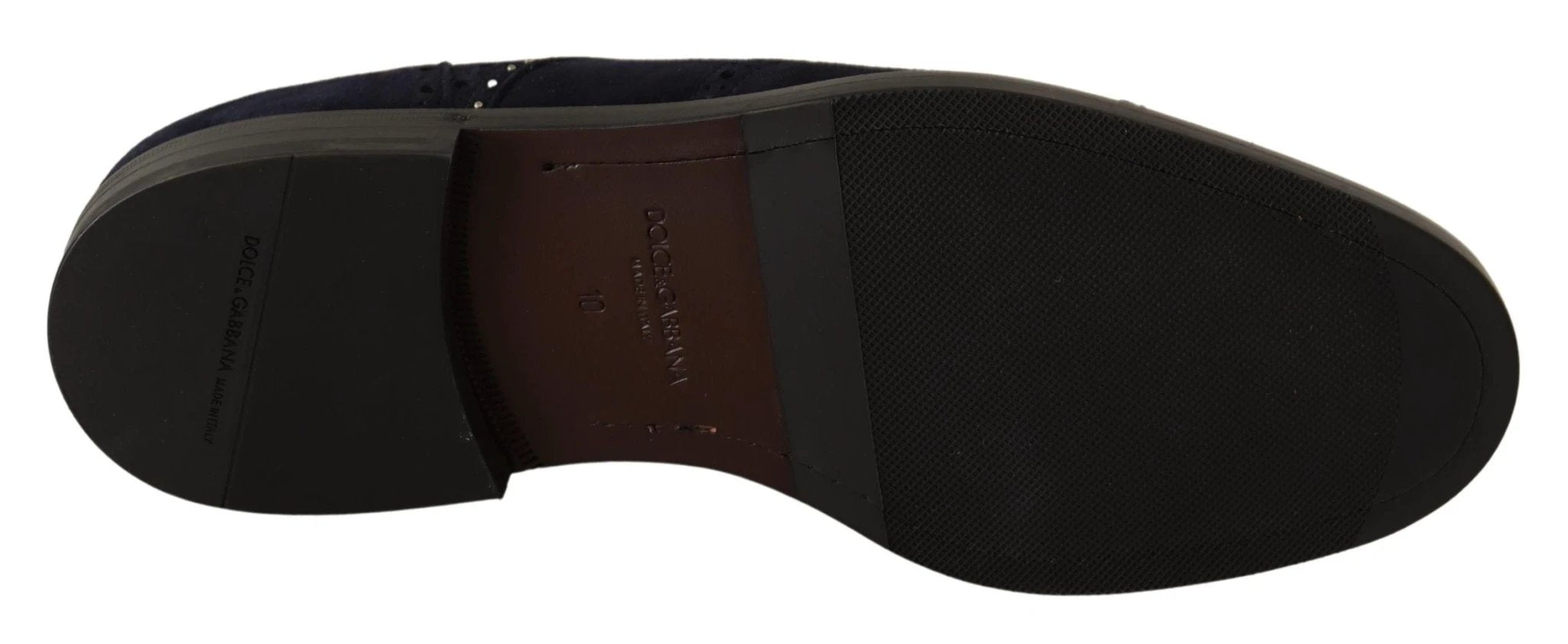 Dolce & Gabbana Blue Suede Leather Derby Studded Shoes by Dolce & Gabbana