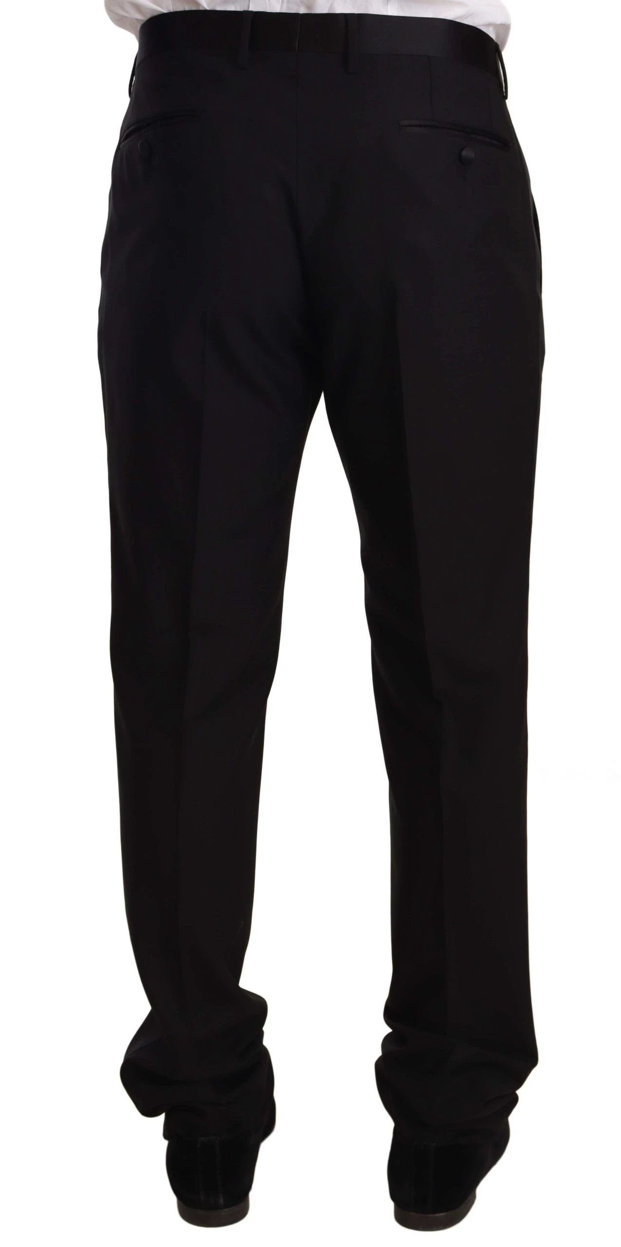 Dolce & Gabbana Black Wool Formal Tuxedo Trouser Pants by Dolce & Gabbana