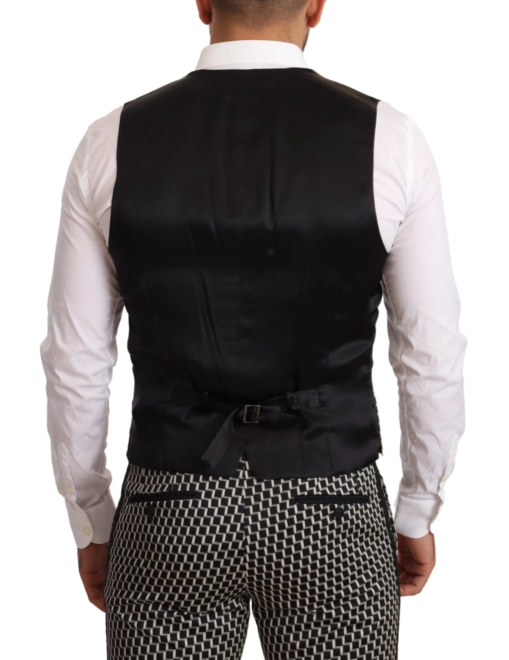 Dolce & Gabbana Black White Check 3 Piece Set MARTINI Suit by Dolce & Gabbana