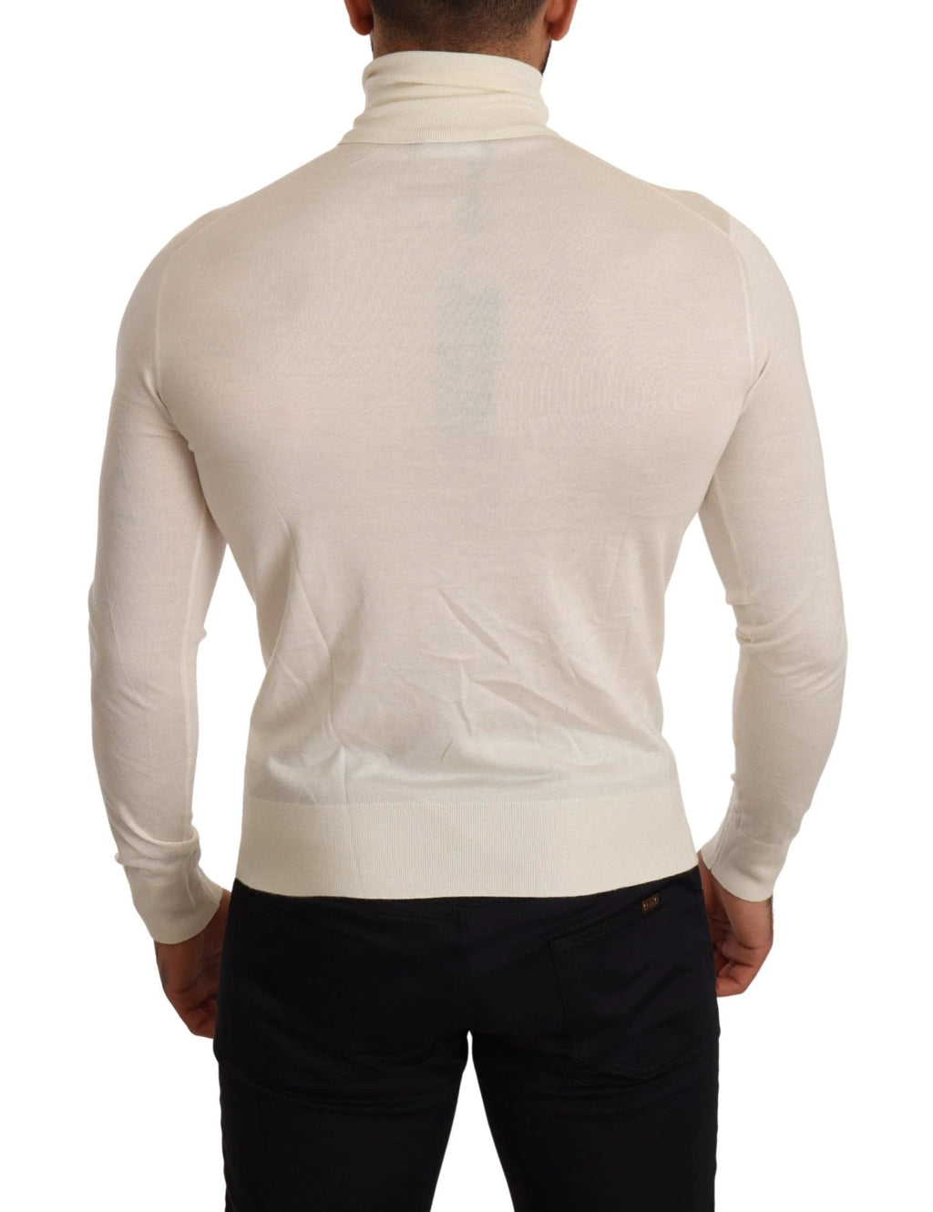 Dolce & Gabbana Cream Cashmere Turtleneck Pullover Sweater by Dolce & Gabbana