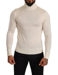 Dolce & Gabbana Cream Cashmere Turtleneck Pullover Sweater by Dolce & Gabbana