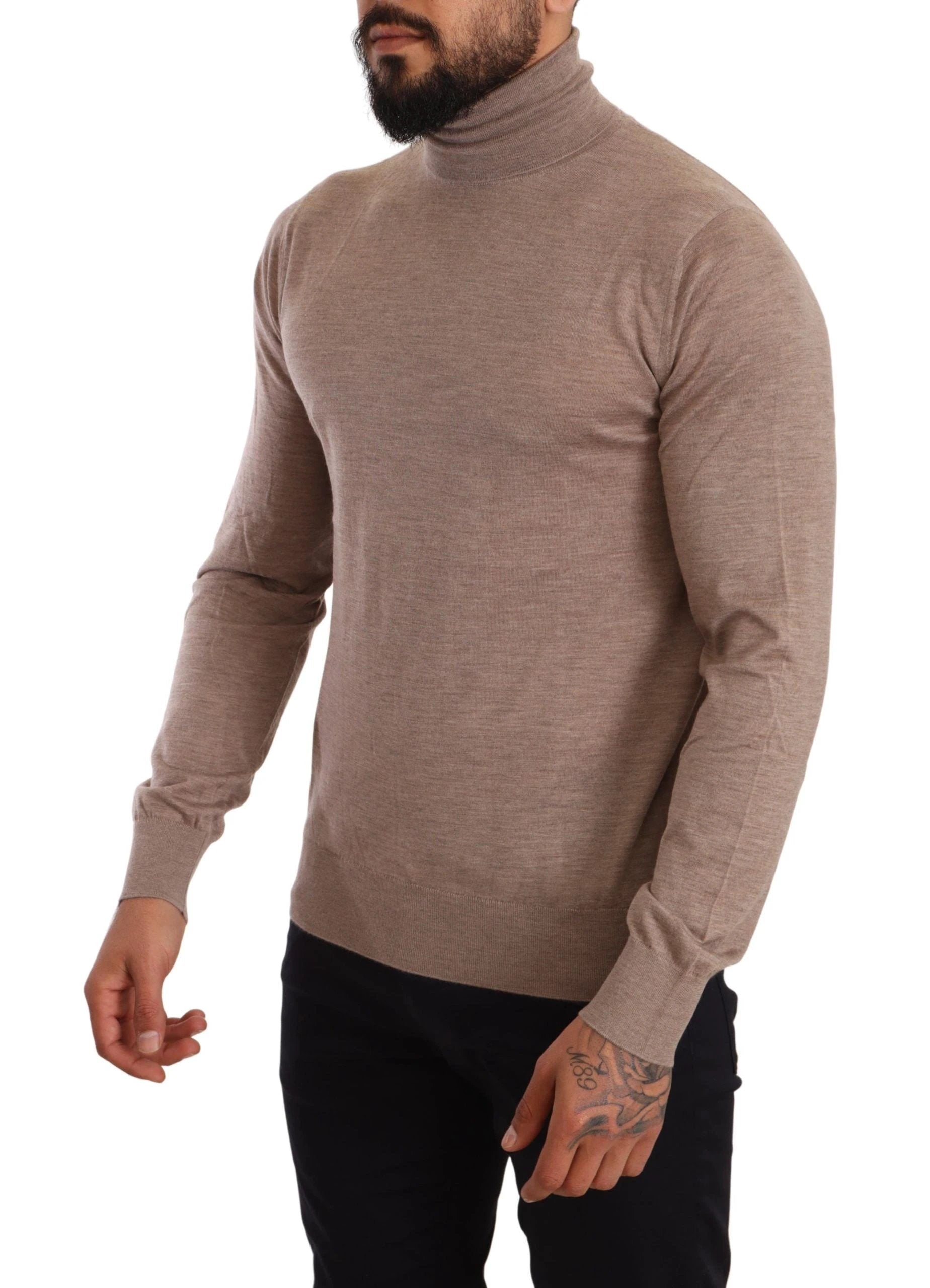 Dolce & Gabbana Brown Cashmere Turtleneck Pullover Sweater by Dolce & Gabbana