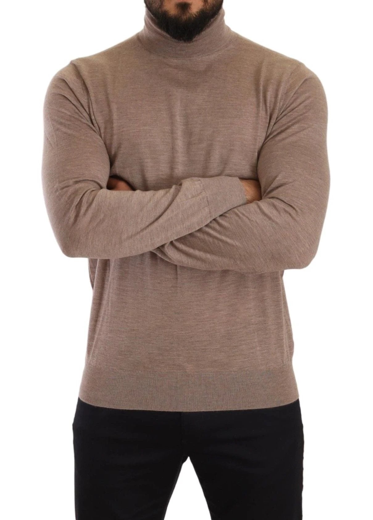 Dolce & Gabbana Brown Cashmere Turtleneck Pullover Sweater by Dolce & Gabbana