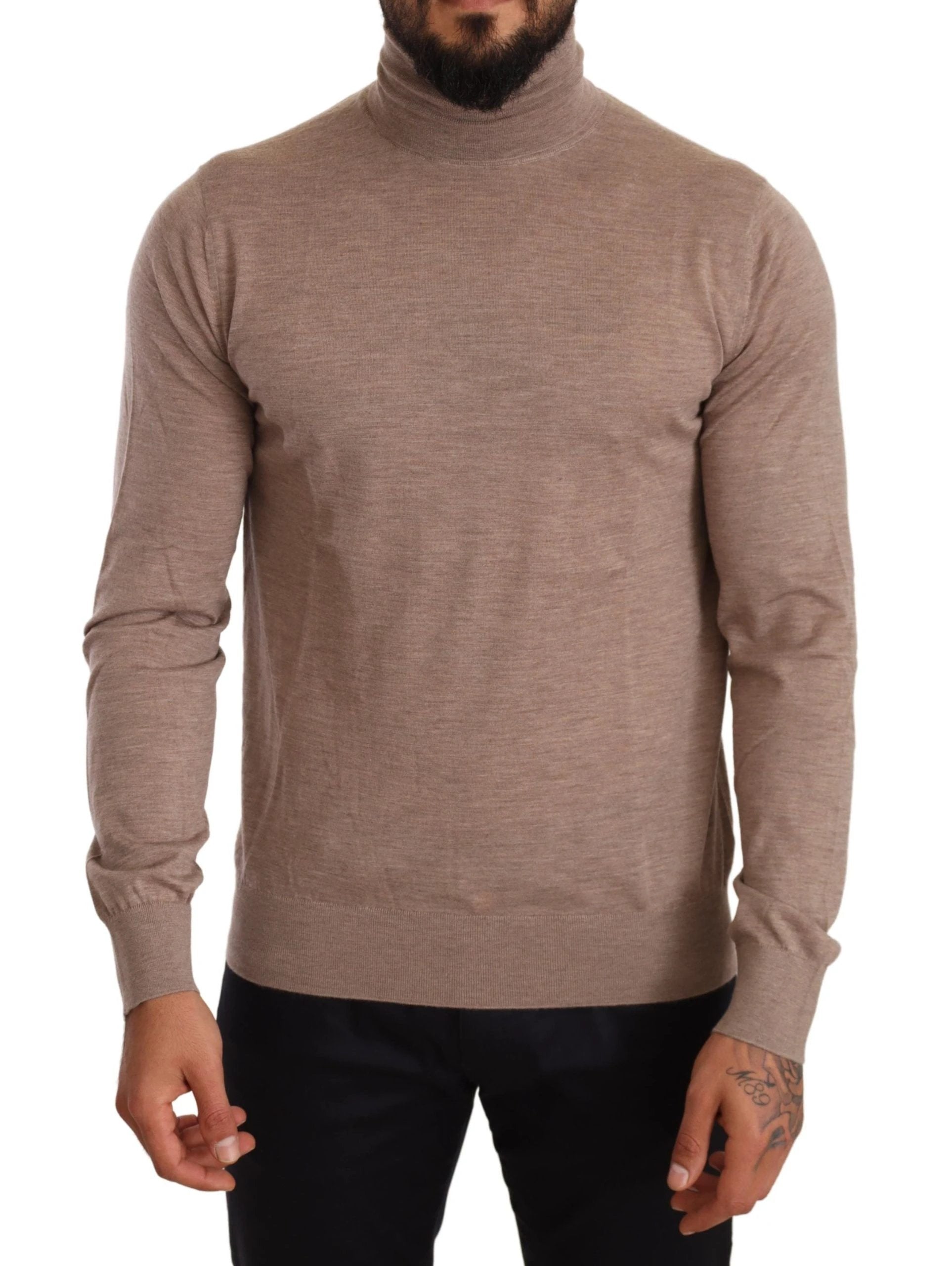 Dolce & Gabbana Brown Cashmere Turtleneck Pullover Sweater by Dolce & Gabbana