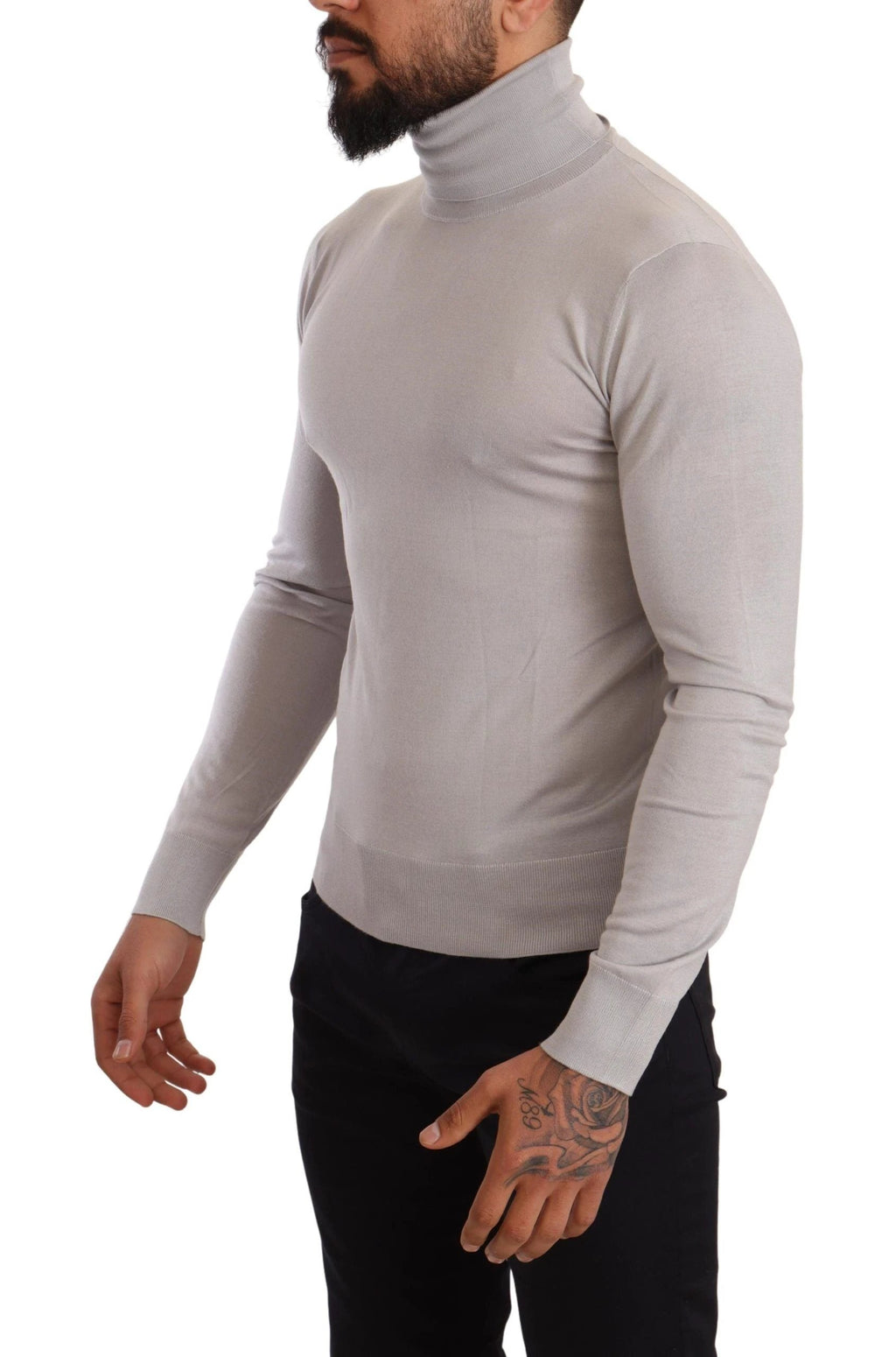 Dolce & Gabbana Gray Cashmere Turtleneck Pullover Sweater by Dolce & Gabbana