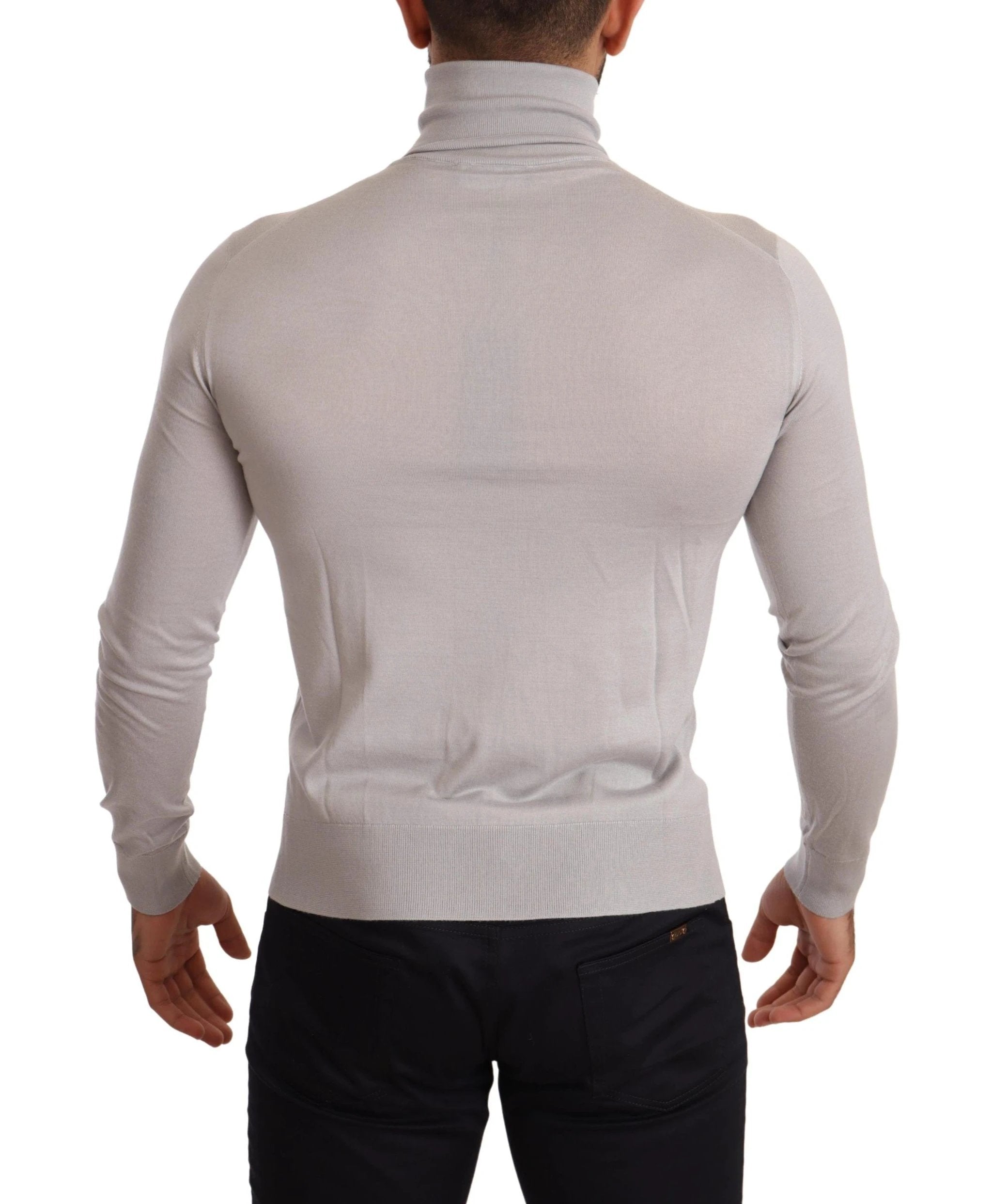 Dolce & Gabbana Gray Cashmere Turtleneck Pullover Sweater by Dolce & Gabbana