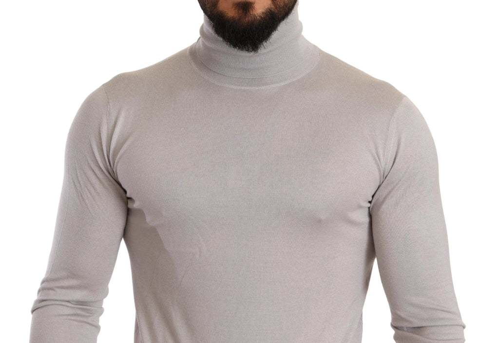 Dolce & Gabbana Gray Cashmere Turtleneck Pullover Sweater by Dolce & Gabbana