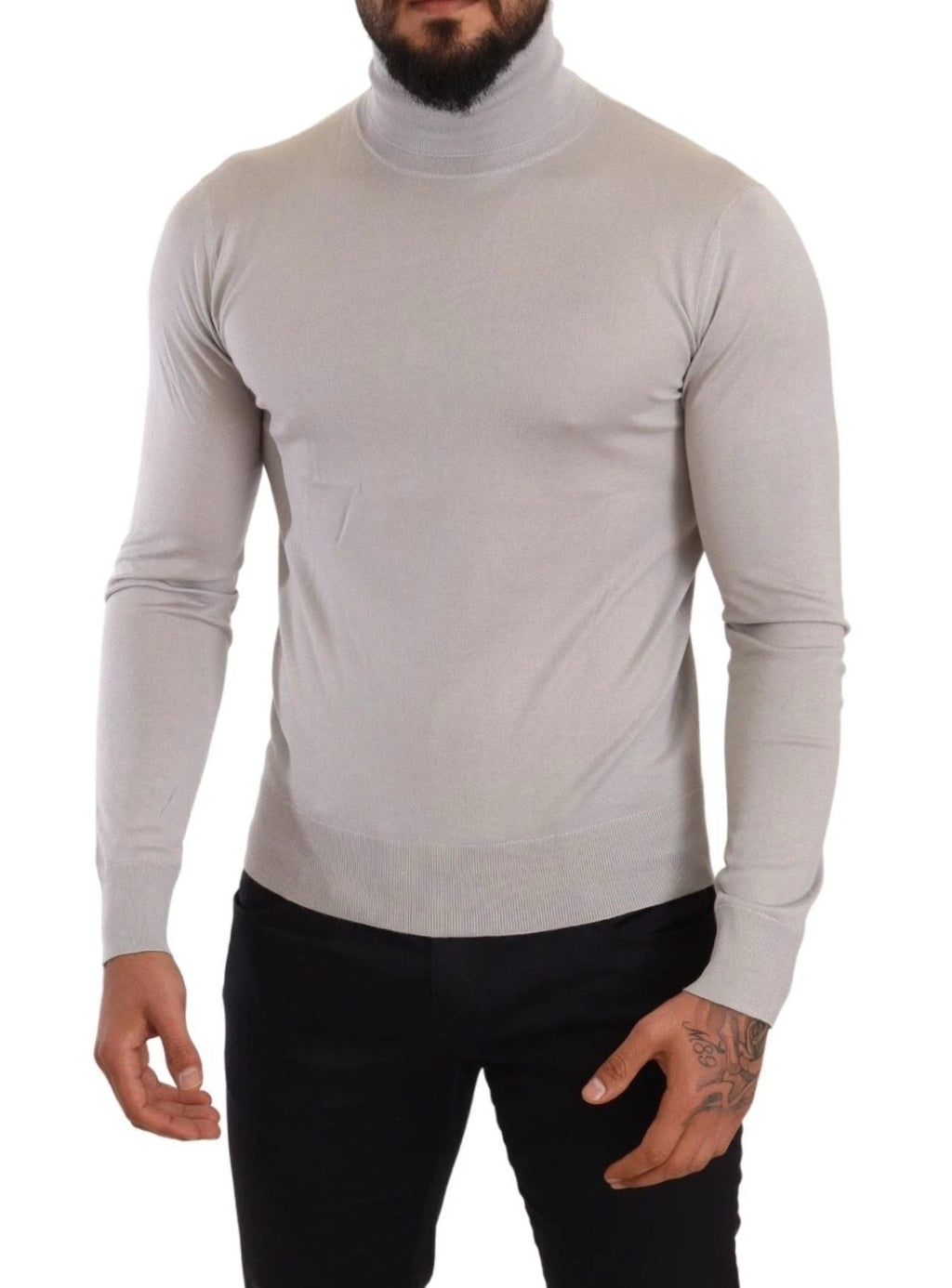 Dolce & Gabbana Gray Cashmere Turtleneck Pullover Sweater by Dolce & Gabbana