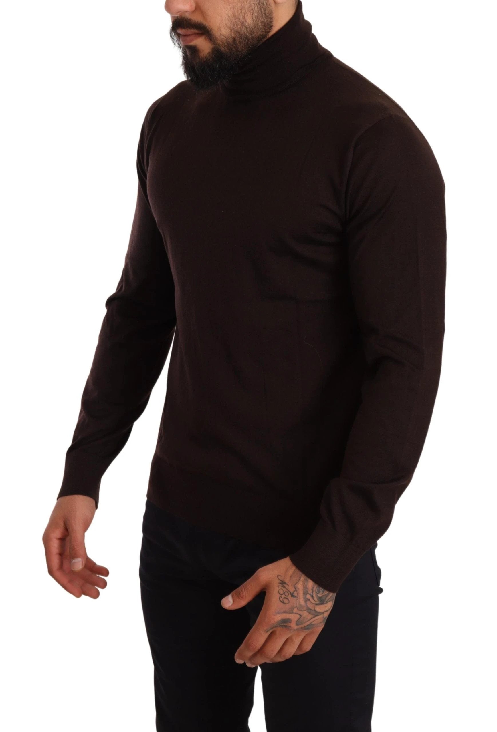 Dolce & Gabbana Brown Cashmere Turtleneck Pullover Sweater by Dolce & Gabbana