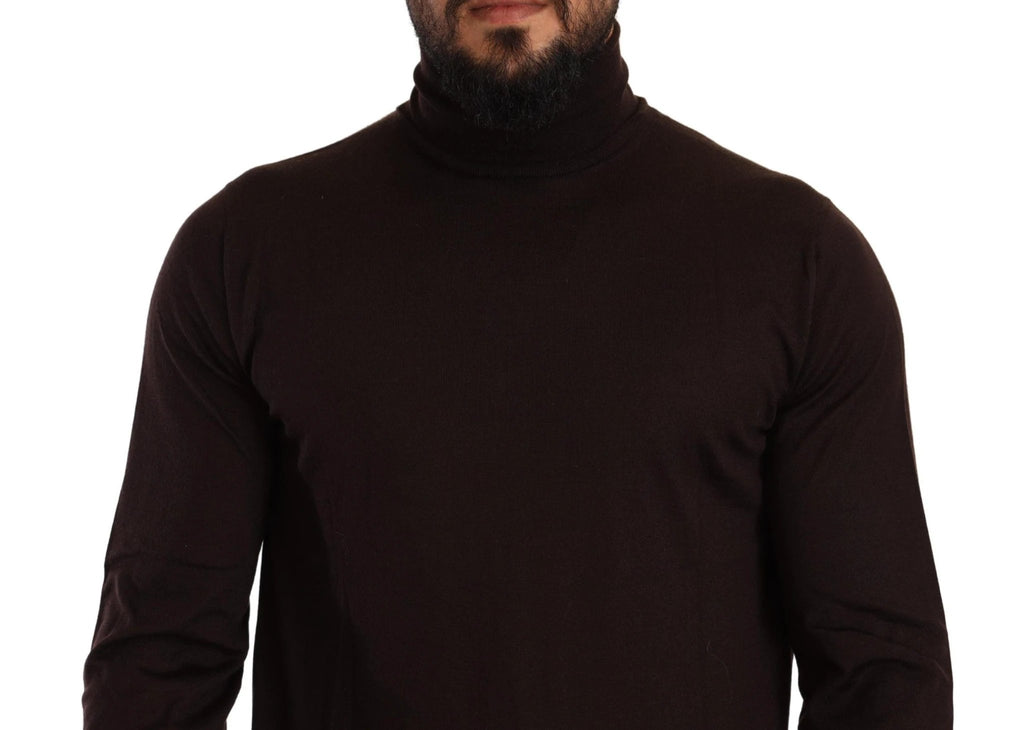Dolce & Gabbana Brown Cashmere Turtleneck Pullover Sweater by Dolce & Gabbana