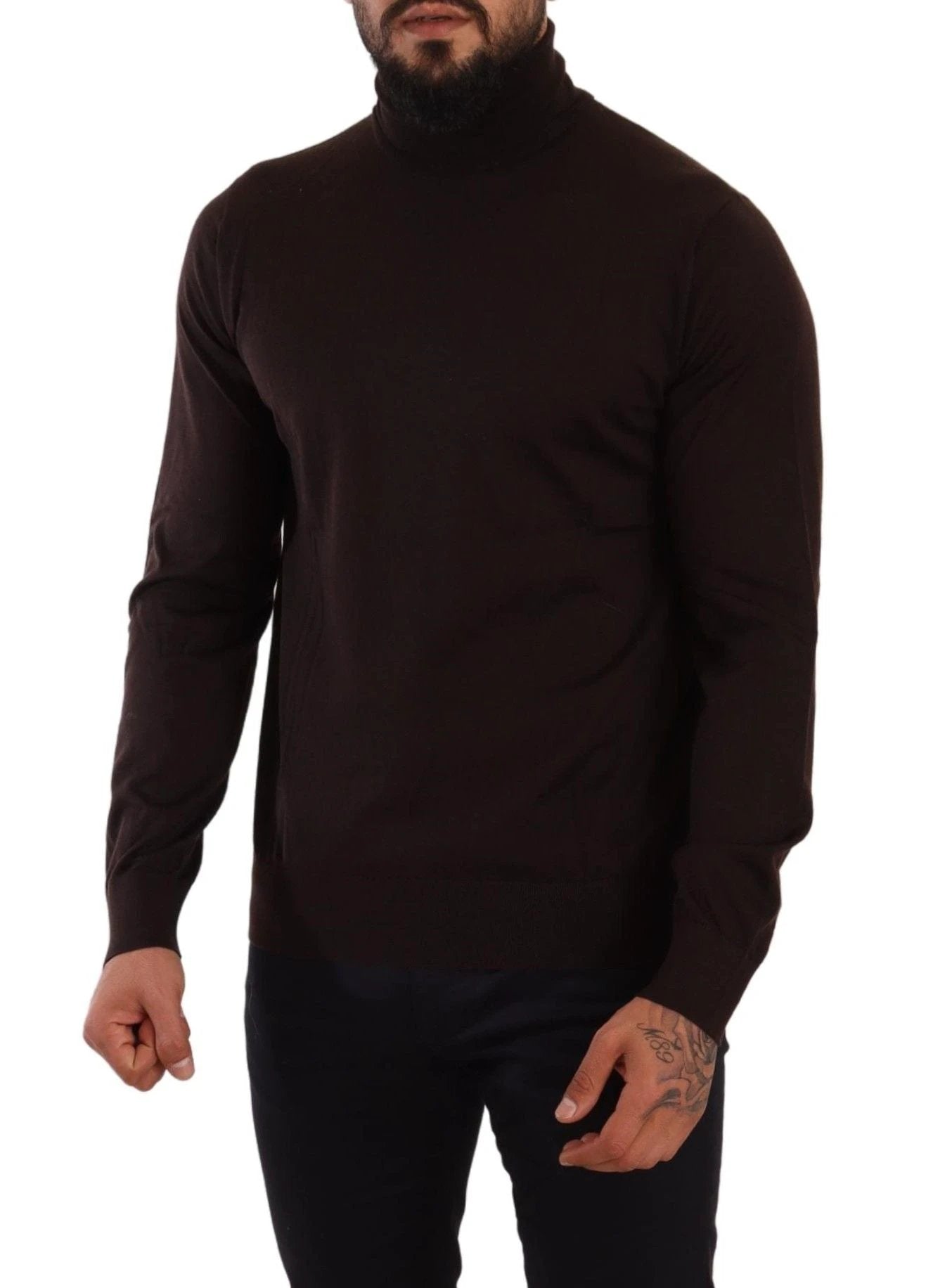 Dolce & Gabbana Brown Cashmere Turtleneck Pullover Sweater by Dolce & Gabbana