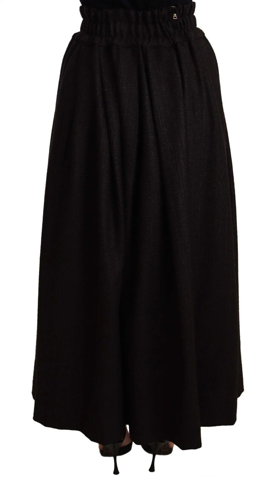 Dolce & Gabbana Black Wool High Waist Maxi PIECE Skirt by Dolce & Gabbana