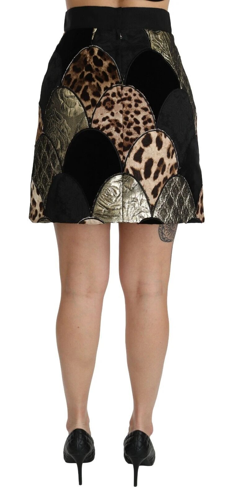 Dolce & Gabbana Multicolor Leopard Print High Waist Mini Skirt by Dolce & Gabbana