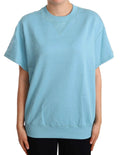 Dolce & Gabbana Blue Cotton Short Sleeves Crew Neck Top by Dolce & Gabbana