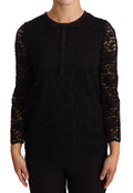 Dolce & Gabbana Black Floral Lace Nylon Blouse Top by Dolce & Gabbana
