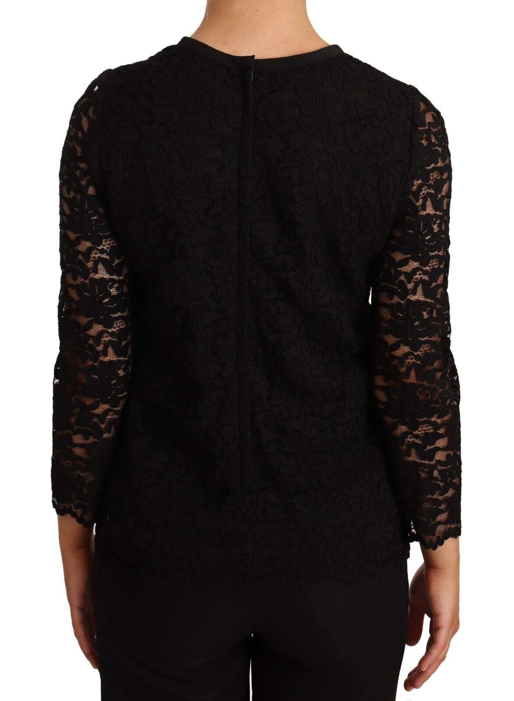 Dolce & Gabbana Black Floral Lace Nylon Blouse Top by Dolce & Gabbana