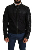 Dolce & Gabbana Black Nylon Full Zip Men Bomber Coat Jacket by Dolce & Gabbana